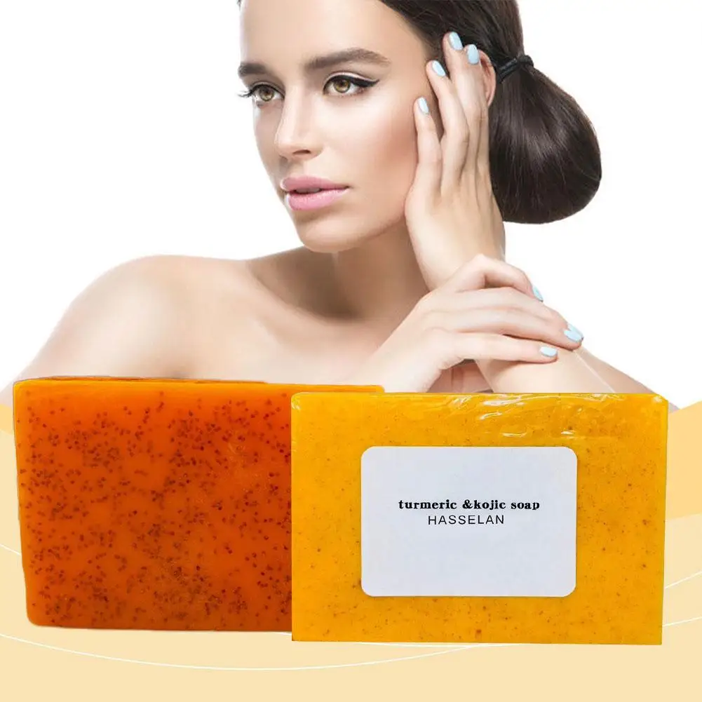 100g Lemon Turmeric & Kojic Acid Soap Bar Dark Spot Reducer For Face & Body Deep Cleaning Wash Brighten Skin Care