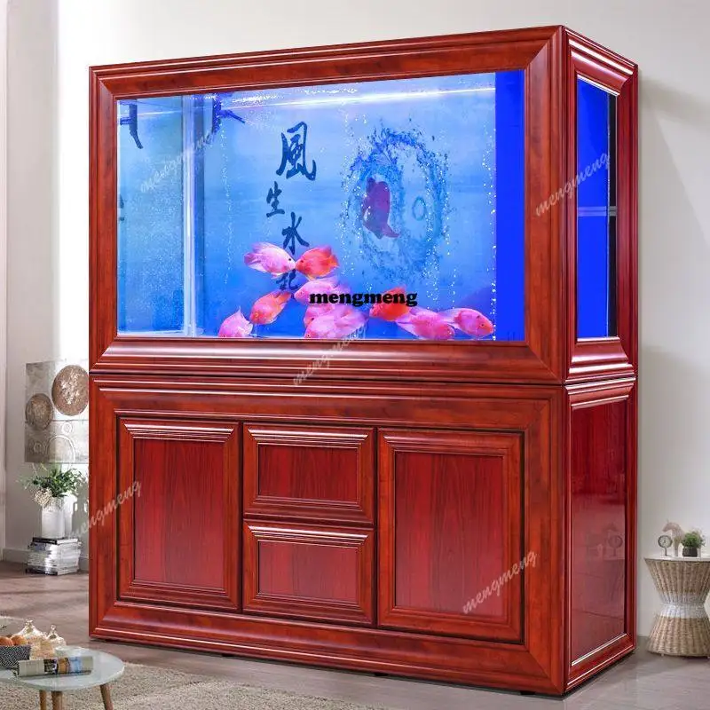 

Новый китайский экологический аквариум для арованы для дома и гостиной, большой, с разделительной перегородкой, не требующий частой замены воды.