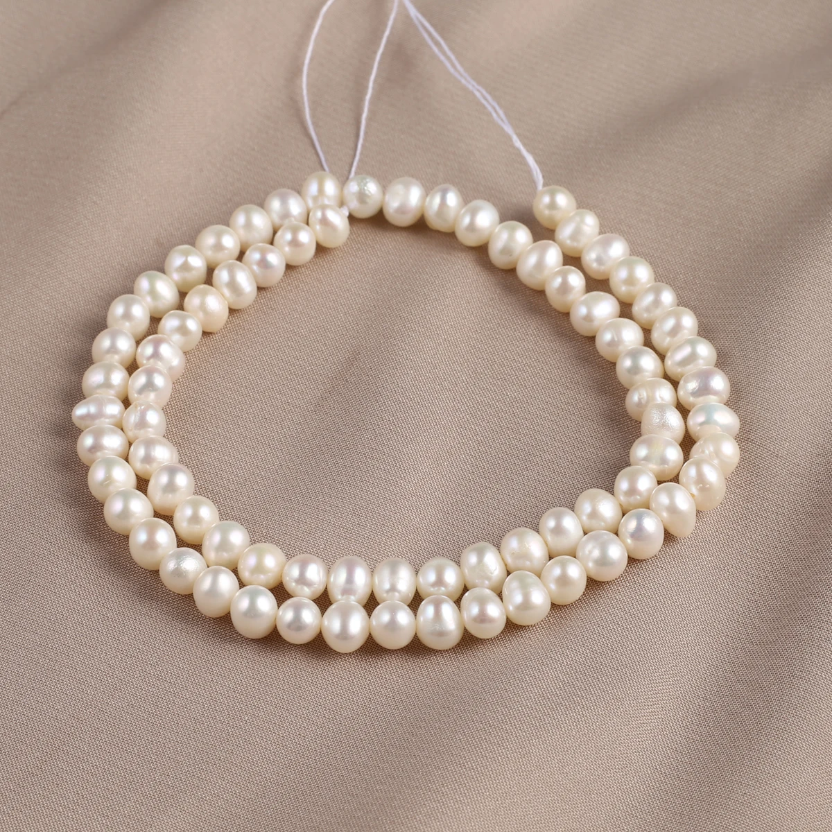 

100% White Natural Freshwater Pearl Punch Beaded 4-5mm Jewelry Making DIY Necklace Bracelet Accessory Charm Gift 36cm