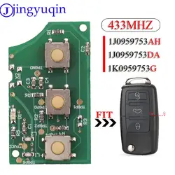 Jingyuqin-車のキーボード1j0959753ah 1k0959753da 1k0959753g 433mhz,vw,ゴルフ,パサート,ポロ,ジェッタ,トゥーラン,ボラ