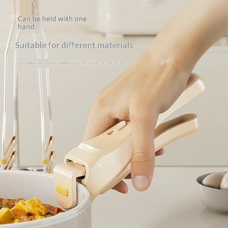 

Heatproof Bowl and Plate Lifter - One-Touch Locking Tongs with Non-Slip Silicone, Secure Grip for Hot Dishes, Pots, Baking Trays