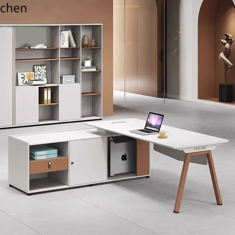 d2 Manager Desk and Chair Set Fashionable Simple Computer Desk Single Modern Boss Office Furniture