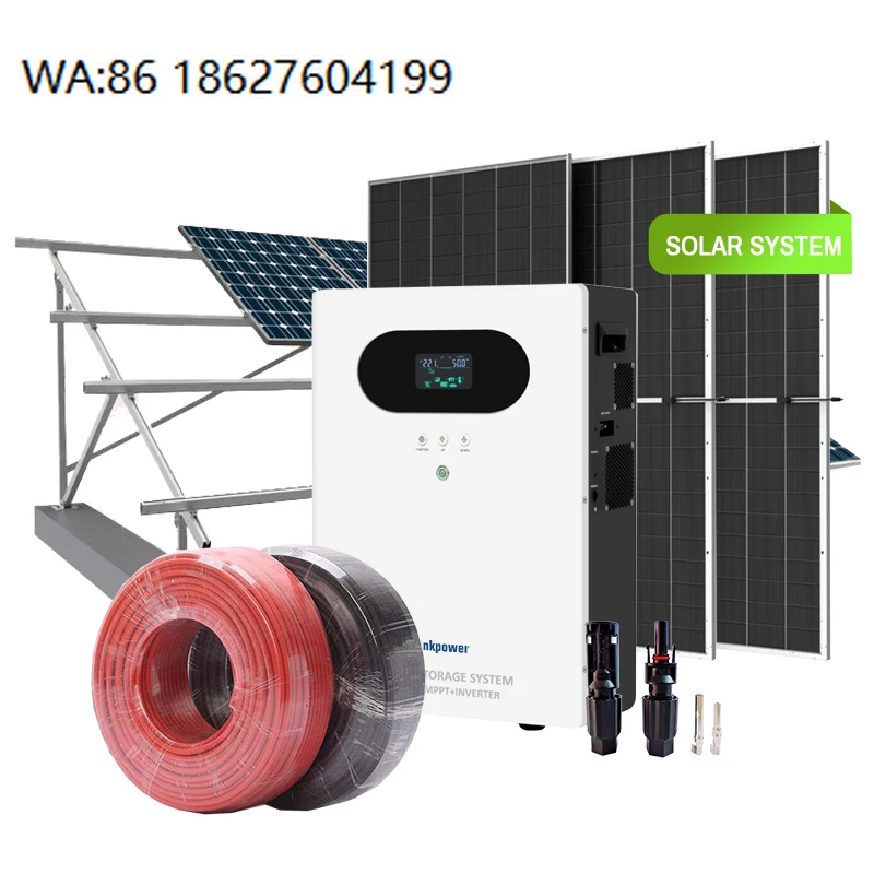 Solar Panel Complete Full Package 30KW 20KW 10KW Hybrid Solar Energy Storage System Home With Inverter On Off Grid Kit