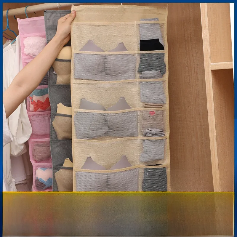 Underwear Storage Hanging Bag Wall-mounted Underwear Bra Socks Room Storage Organizer Hanging Wardrobe Storage Box