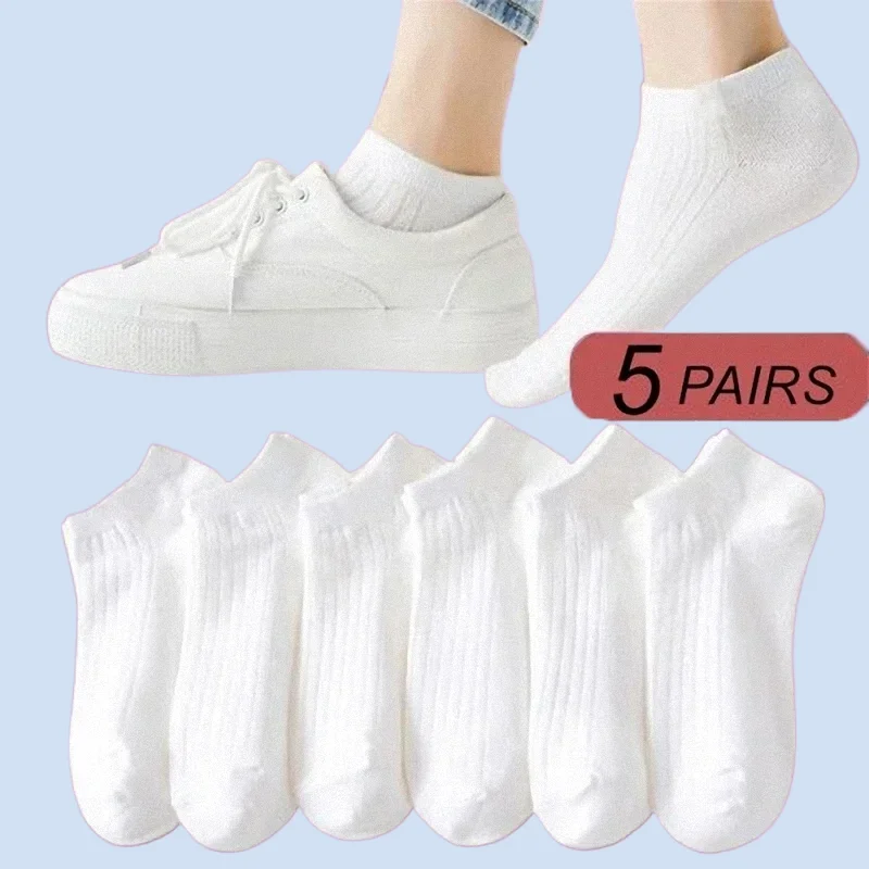 5/10 Pairs High Quality 100% Cotton Men Women Ankle Short Socks Fashion Invisible Sport Sweat-absorbing Girls Low Cut Boat Socks