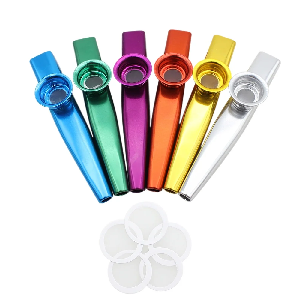 SLADE Metal Kazoos Colourful With Kazoo Flute Diaphragms Mouth Kazoos Ukuleles Guitar Companion Standard Common Portable Kazoo