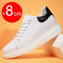 Luksusowe buty podwyższające mężczyźni kobiety trampki buty podwyższające niewidoczne 8CM podwyższają buty sportowe mężczyzna wyższe podnieś białe buty