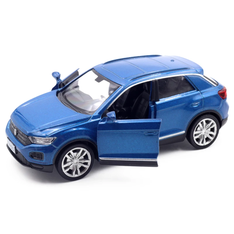 Volkswagen-T-ROC modelo de carro liga para crianças, veículos fundidos e de brinquedo, carro de metal, simulação, puxar, coleção, 1:36