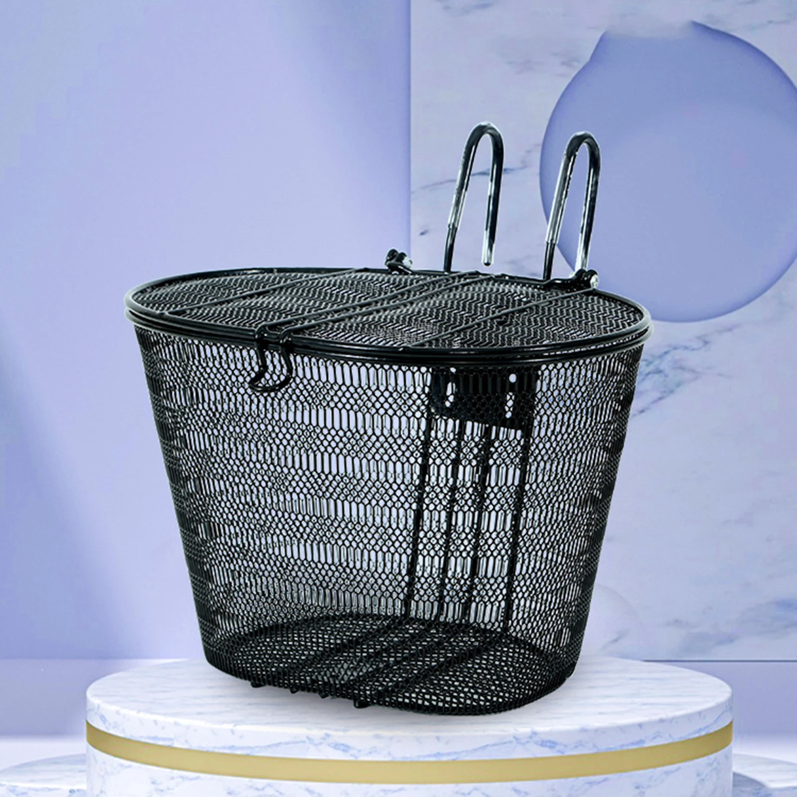 

Metal Wire Bicycle Basket Easy to Installation Anti-Fade Bike Basket for Practical Bike Accessories