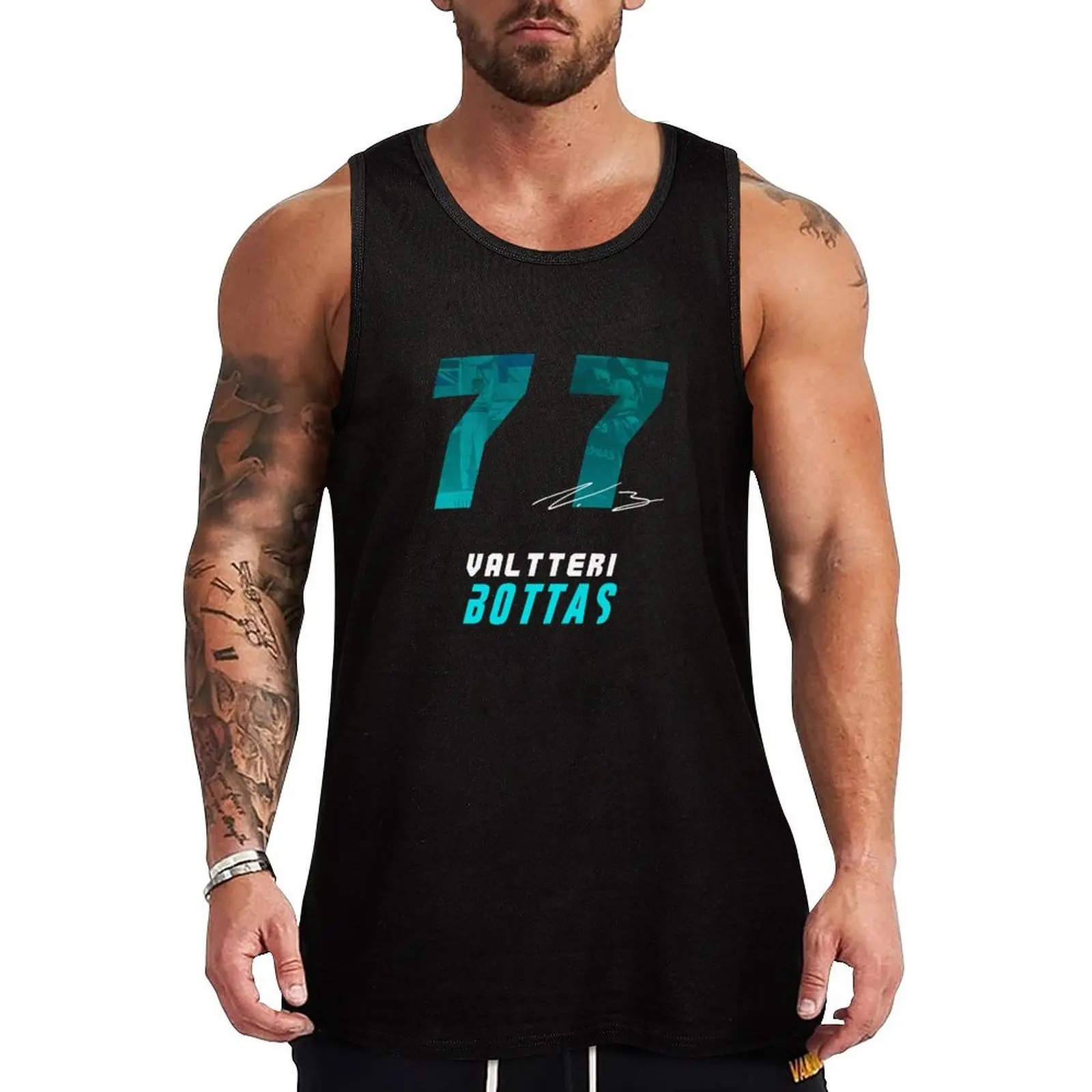 Valtteri Bottas 77 Tank Top Essential Tank Top Cotton Casual Sleeveless Undershirt