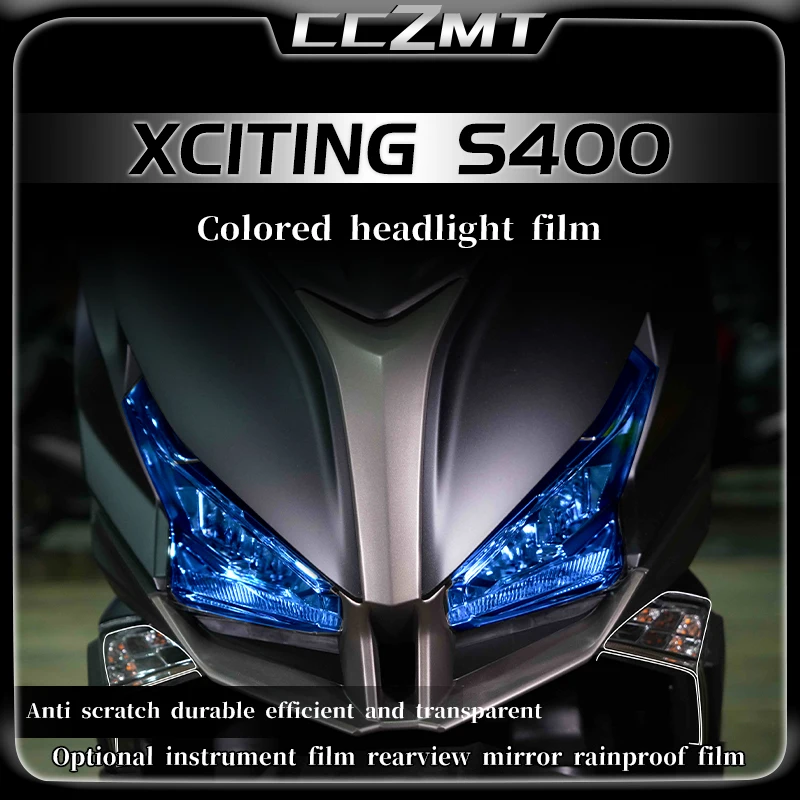 Untuk Kymco XCITING S400 Xciting s400 film lampu hitam asap film pelindung transparan lampu depan lampu belakang Aksesori film