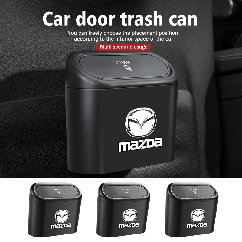 Portable Car Trash Can Hanging Vehicle Garbage Storage Box For Mazda Atenza Axela MX30 CX30 CX3 CX9 MX5 RX8 RX7