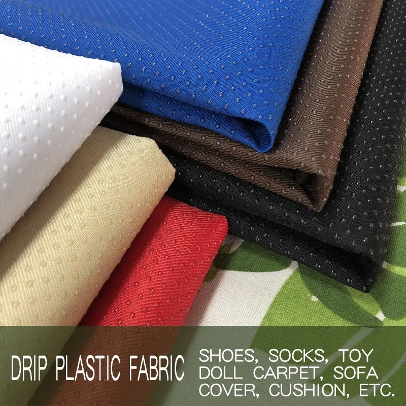 150cm Wide PVC Dot Coated Fabric Dot Dipped Fabric Non-Slip Wear-resistant Material for DIY Sewing Seat Cushion Shoe Sole