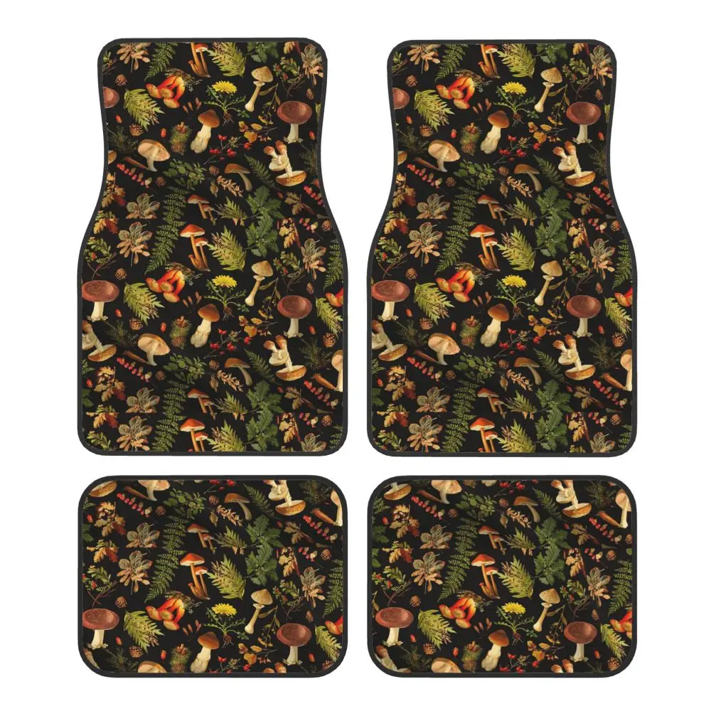 Cute Mushroom Car Floor Mat 4PCS Universal Model Anti Fouling and Water Absorbing Car Floor Mat Carpet Anti Slip