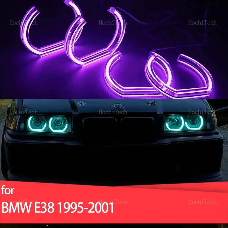 RGB multi kleuren Licht Ringen APP controle DRL LED Angel Eyes Kit voor BMW 7-serie E38 1995-2001 XENON koplamp