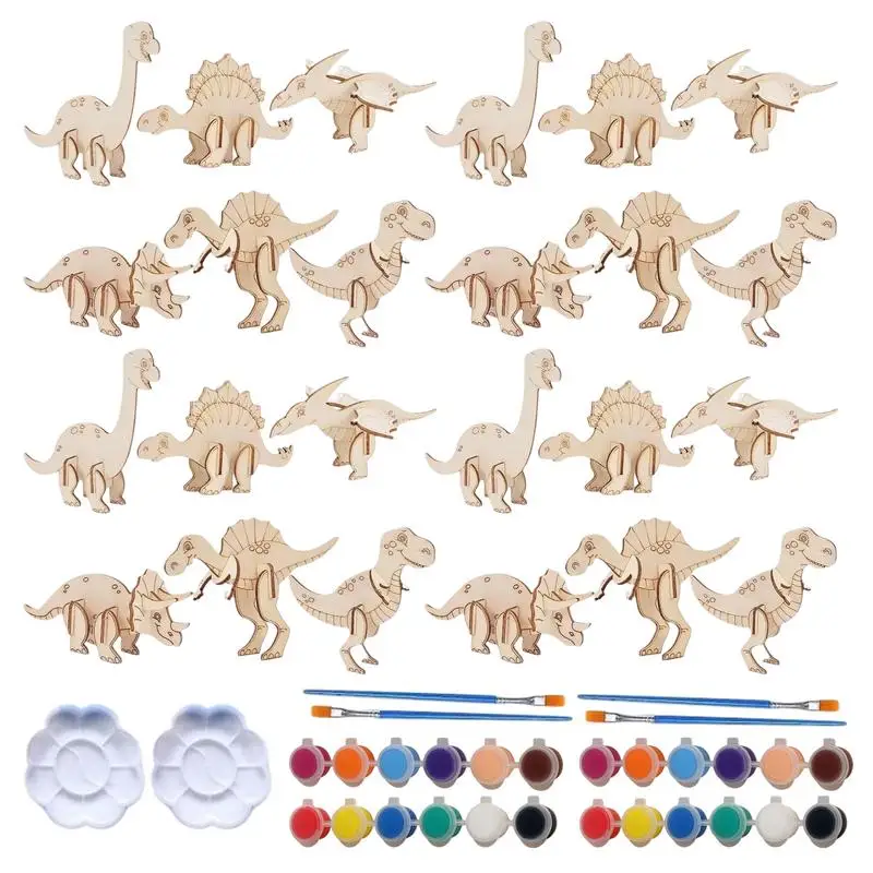 

Dinosaur Crafts For Kids 3-5 3D Kids Painting Set Interactive Toddler Dinosaur Toy Educational Puzzles Craft Kits For Birthday
