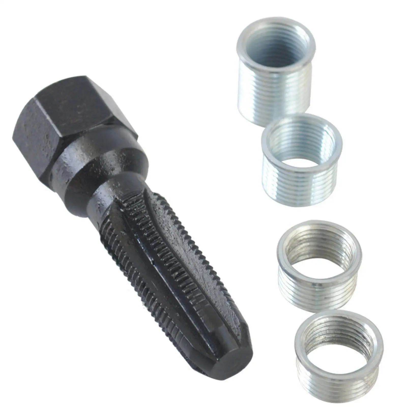 5 Pieces Spark Plug Thread Repair Kit M14x1.25 Rethreading Tool Professional Grade M14x1.25 Thread Chaser Set for Mechanics,