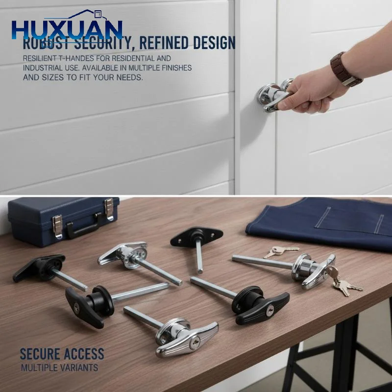 1Set Handle Lock Replacement Shed Door Barn Garage Keyed T-Handle Zinc Alloy Hardware Locking T Lock Handle With 2 Keys