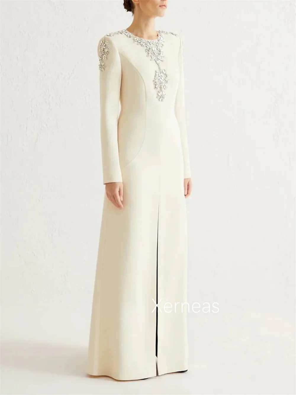 Personalizado formal jérsei plissado lantejoulas a linha jóia vestidos longos sob medida ocasião tamanhos de baile disponíveis