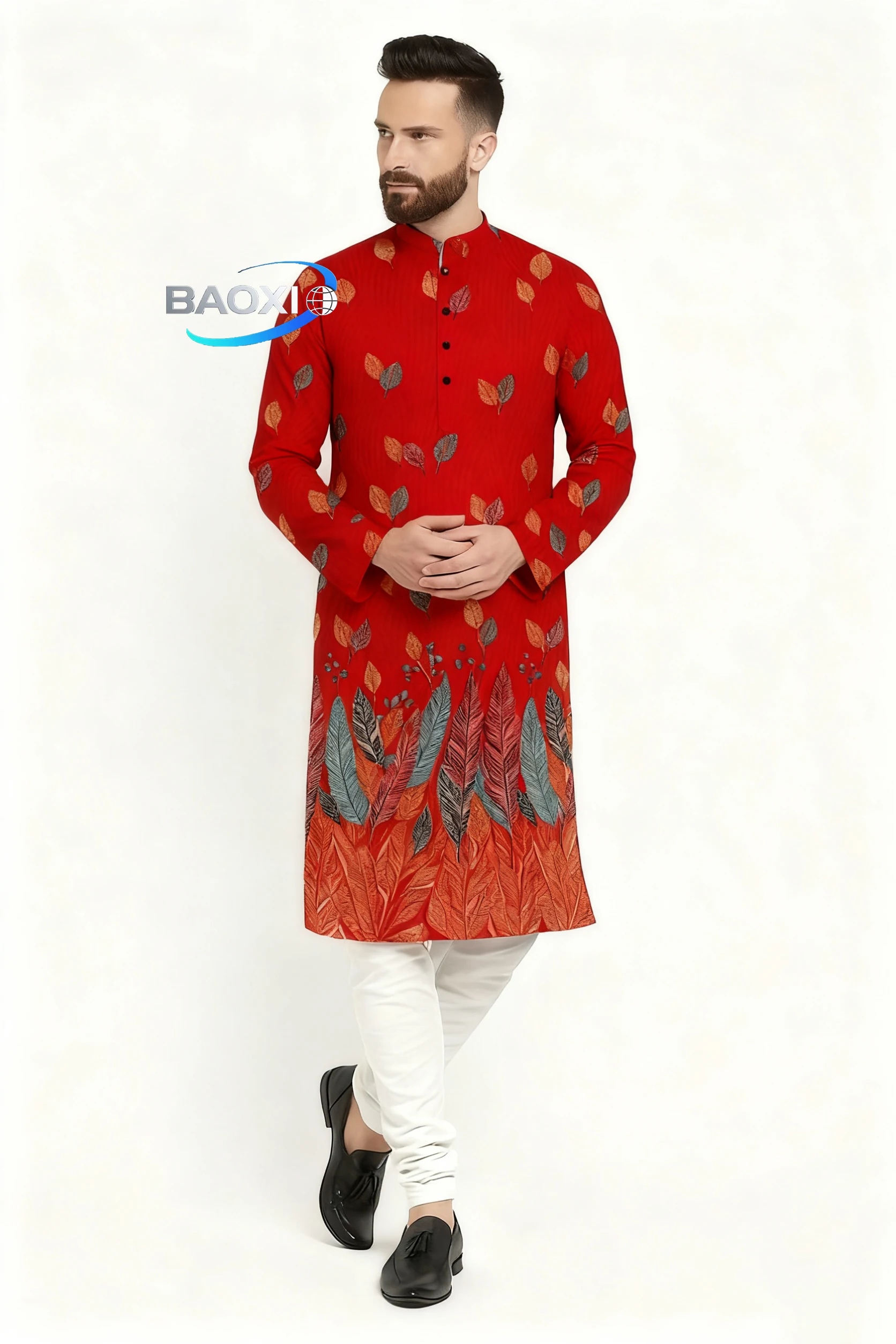 Vestaglia lunga stampata da uomo con vari modelli, kurtaasuha, vestibilità alla moda e comoda, adatta a tutte le occasioni