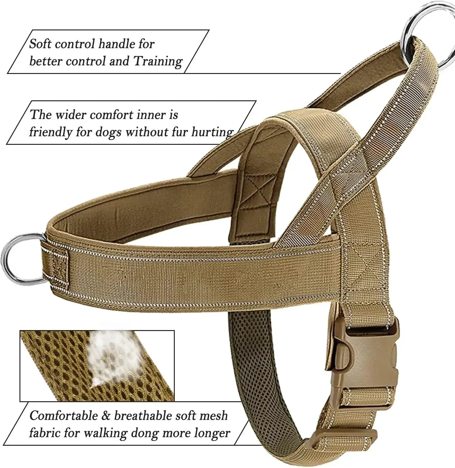 Explosion-Proof Tactical Harness Dog Traction Large Dog Collar Vest Style Golden Retriever Dog Walking Traction Vest - view 4