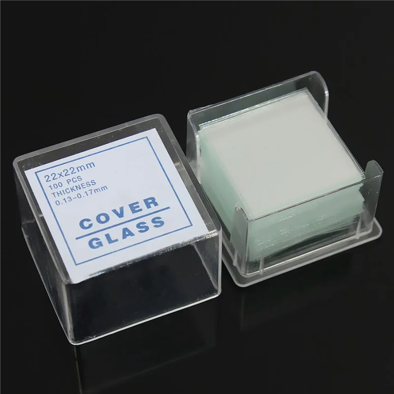 400 Uds. Cubiertas transparentes Coverslips 22X22mm para microscopio