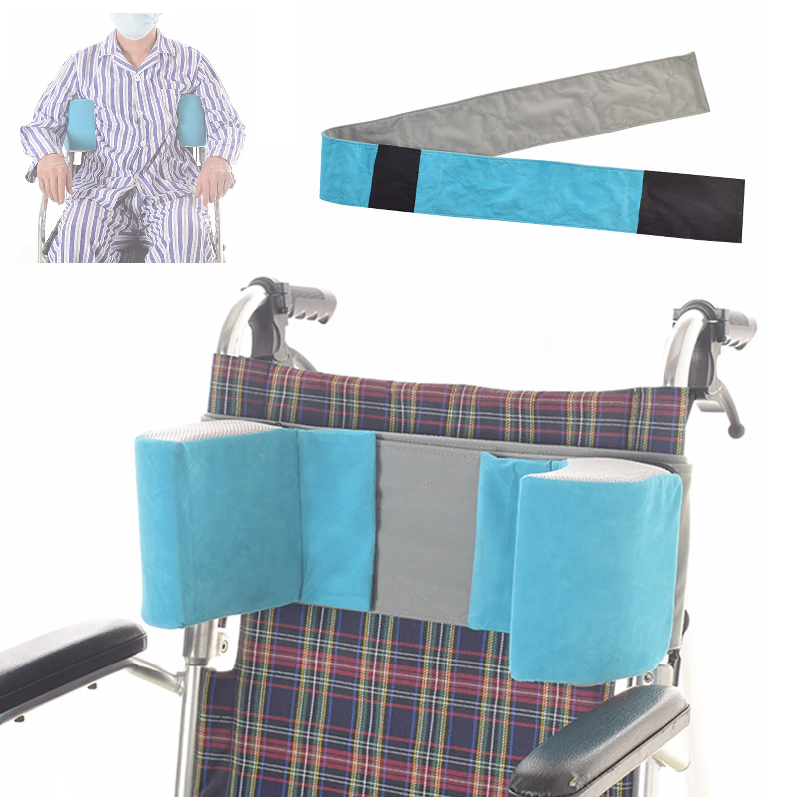 

Wheelchair Lateral Support Cushion Adjustable Lateral Foam Wedge Side Guards Wheelchair Back Support Pad for Elderly