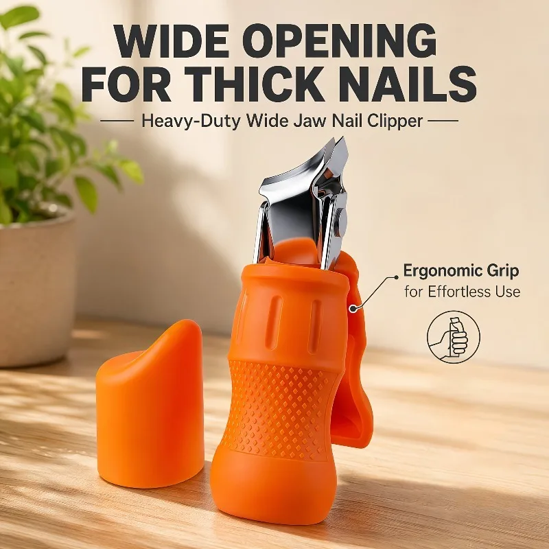 Tragbarer, ultrascharfer Nagelknipser aus Edelstahl mit breiter Öffnung, spritzwassergeschützt, für Zehen- und Fingernägel, Geschenk für Frauen und Männer