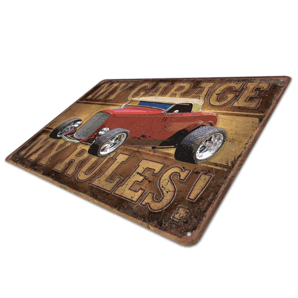 الرجعية سيارة معدن القصدير علامات خمر المرآب اللوحات بار مقهى غرفة الديكور 8x12 بوصة