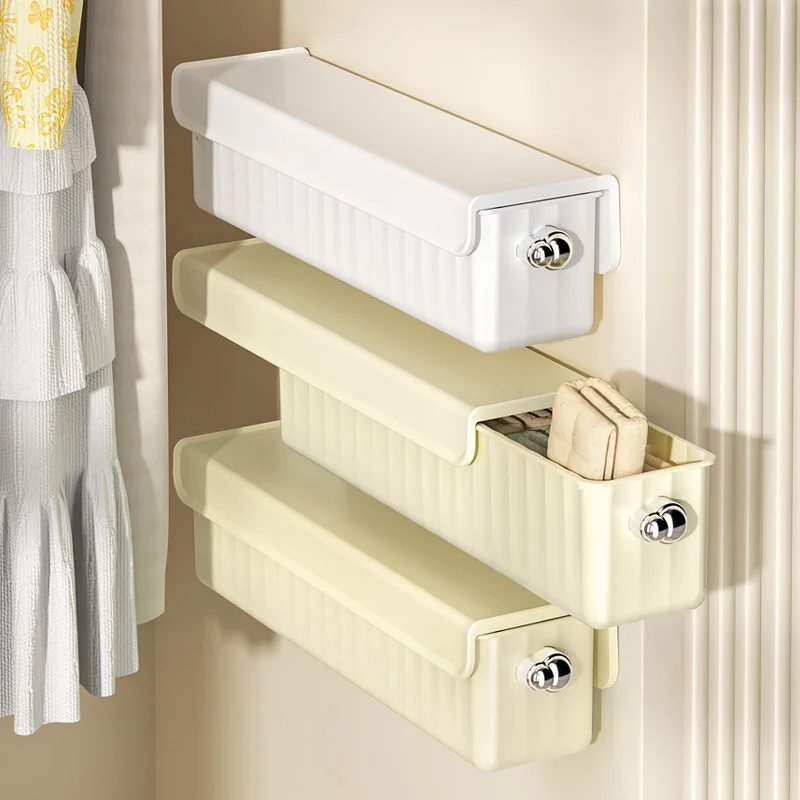 Underwear Storage Box Wall Mounted Punching Free Wardrobe Storage for Underwear Socks