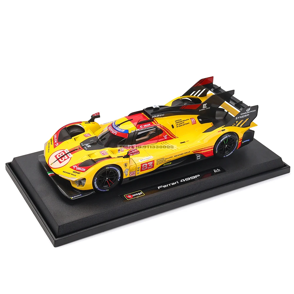 Bburago 1:18 Ferrari 499P LMH 2024 Car Model Boy Big Toy Static Die Cast Vehicles Collectible Model Car Toys