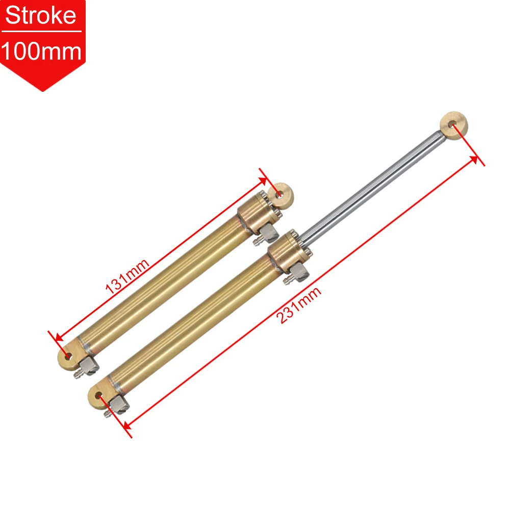 1PC OD 10mm Mini Hydraulische Olie Cilinder 14/20/30/45/60/80/100MM Slag Voor RC Mini Hydraulische Graafmachine Bulldozer Model Onderdelen