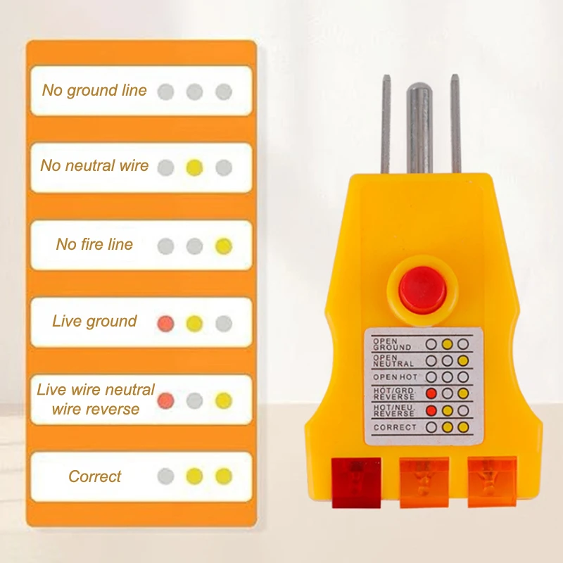 Socket Power Neutral Wire Receptacle Testers Socket Safety Detectoren Check Receptacle Testers Handheld elektricien Tools