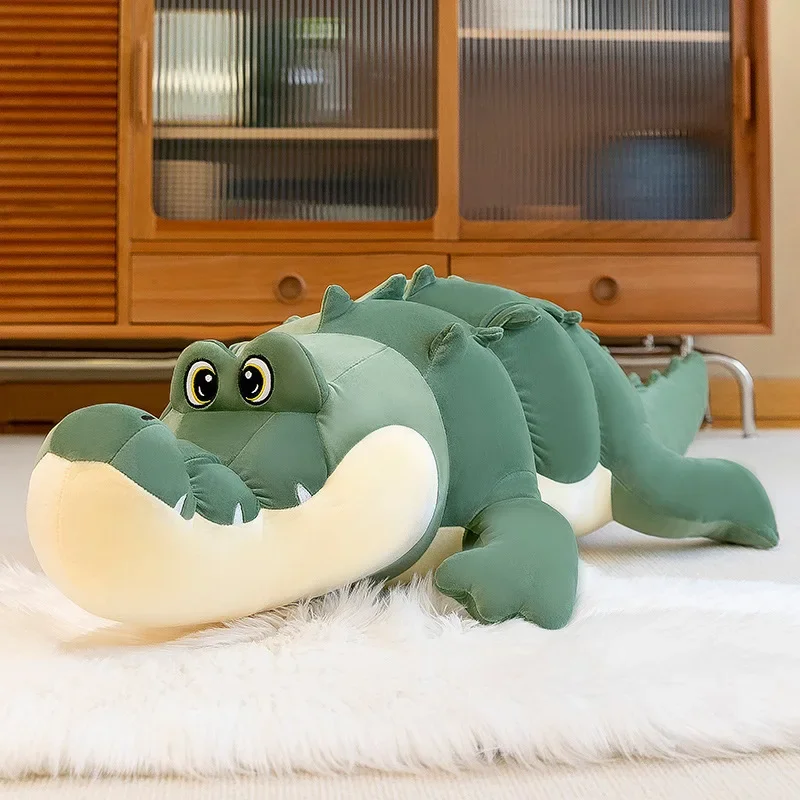 90-120cm 시뮬레이션 악어 플러시 장난감 부드러운 동물 플러시 긴 악어 베개 인형 어린이를위한 홈 인테리어 선물