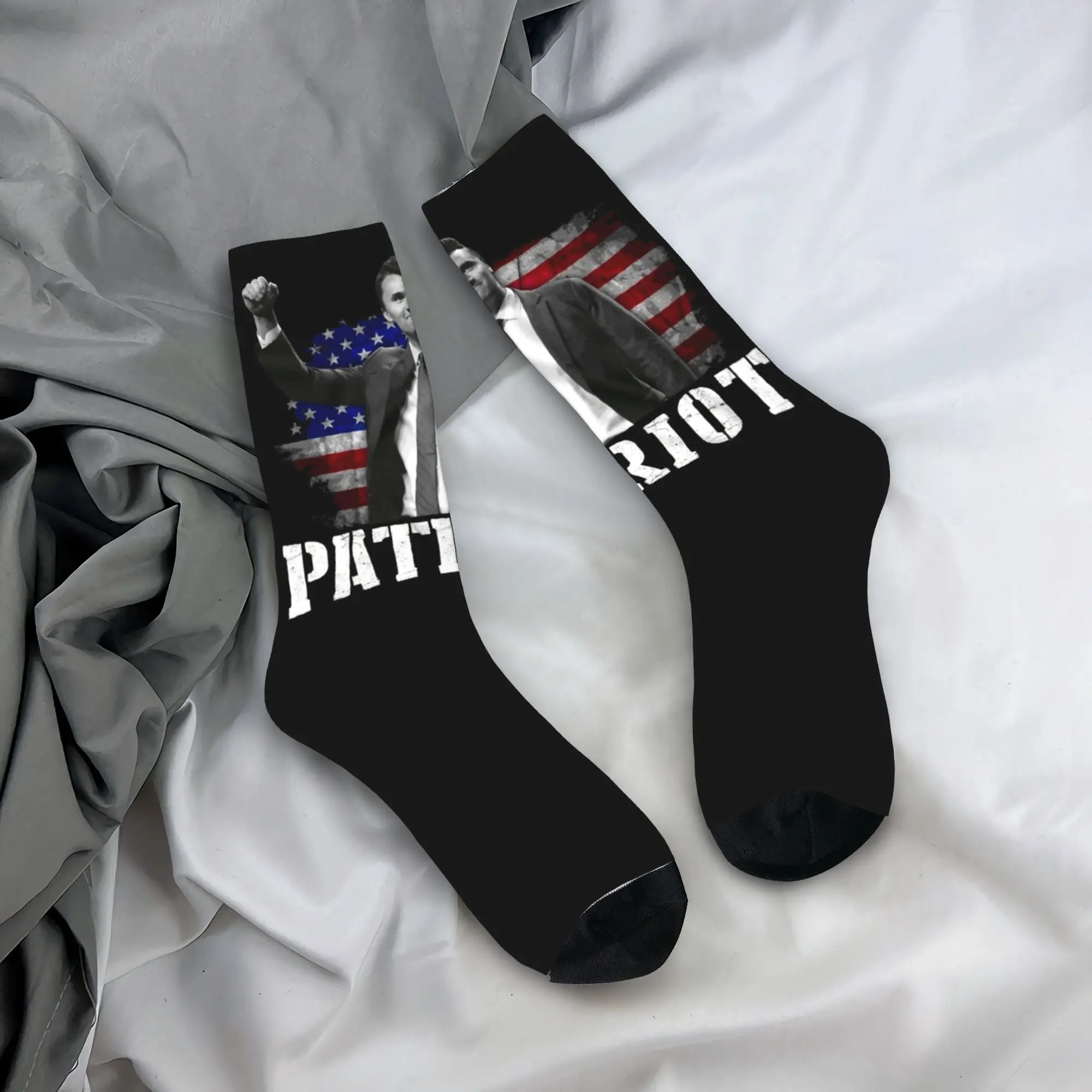 

A True Patriot Charlie Kirk Socks Leisure Stockings Unisex Men Warm Soft Cycling Socks Autumn Graphic Anti Bacterial Socks