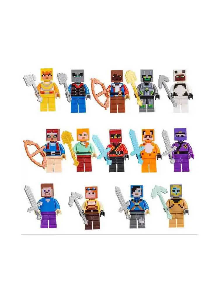 30/60pcs Cartoon Minecraft Building Blocks Small Particle Puzzle Assembly DIY Dolls Male and Female Toy Gifts view 6