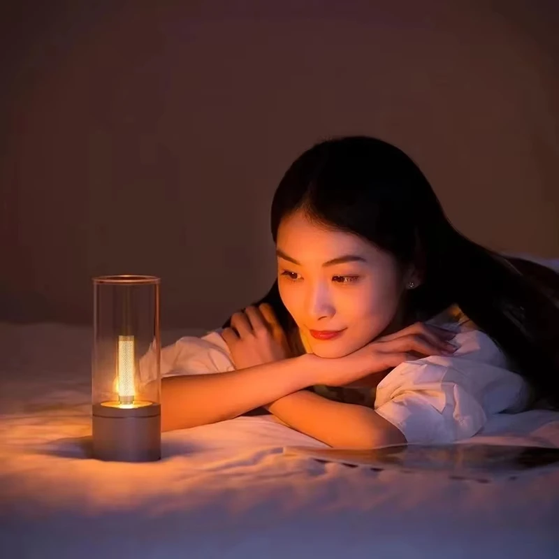 Yeelight Rechargeable Candela Lamp LED Night Light,Romantic Mood Atmosphere Lamp Stepless Dimming Bedside Lamp for Bedroom Party