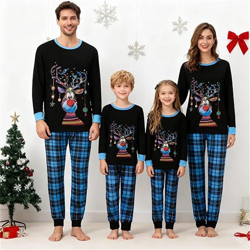 Christmas Day Matching Clothes Family Festival Pajamas Suits Children Adults Comfortable Autumn Long Sleeve Home Clothes Sets