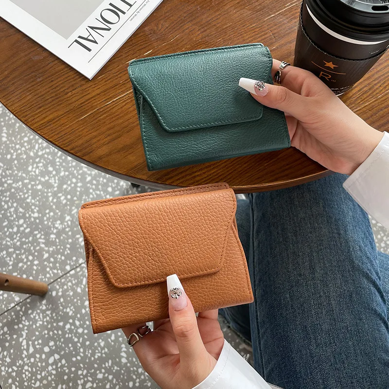 Large-capacity Genuine Leather Wallet Women, Short Wallet, Top Layer Cowhide Coin Purse