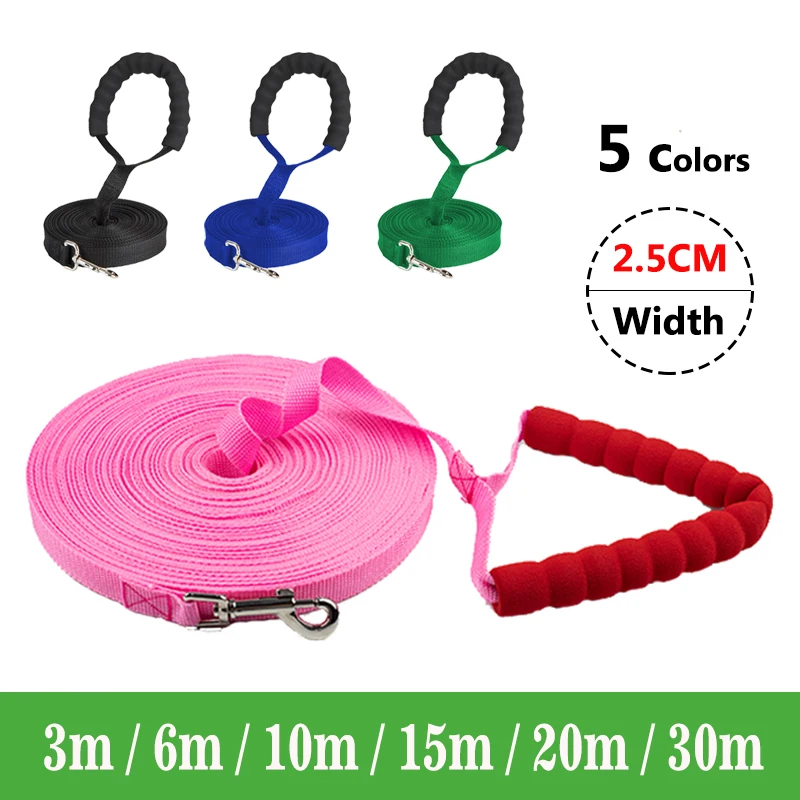 

3M 6M 10M 15M 20M 30M Long Dog Leash Small Medium Large Pet Ourdoor Red Sponge Handle Training Lead Rope 3 6 10 15 20 30 M Meter