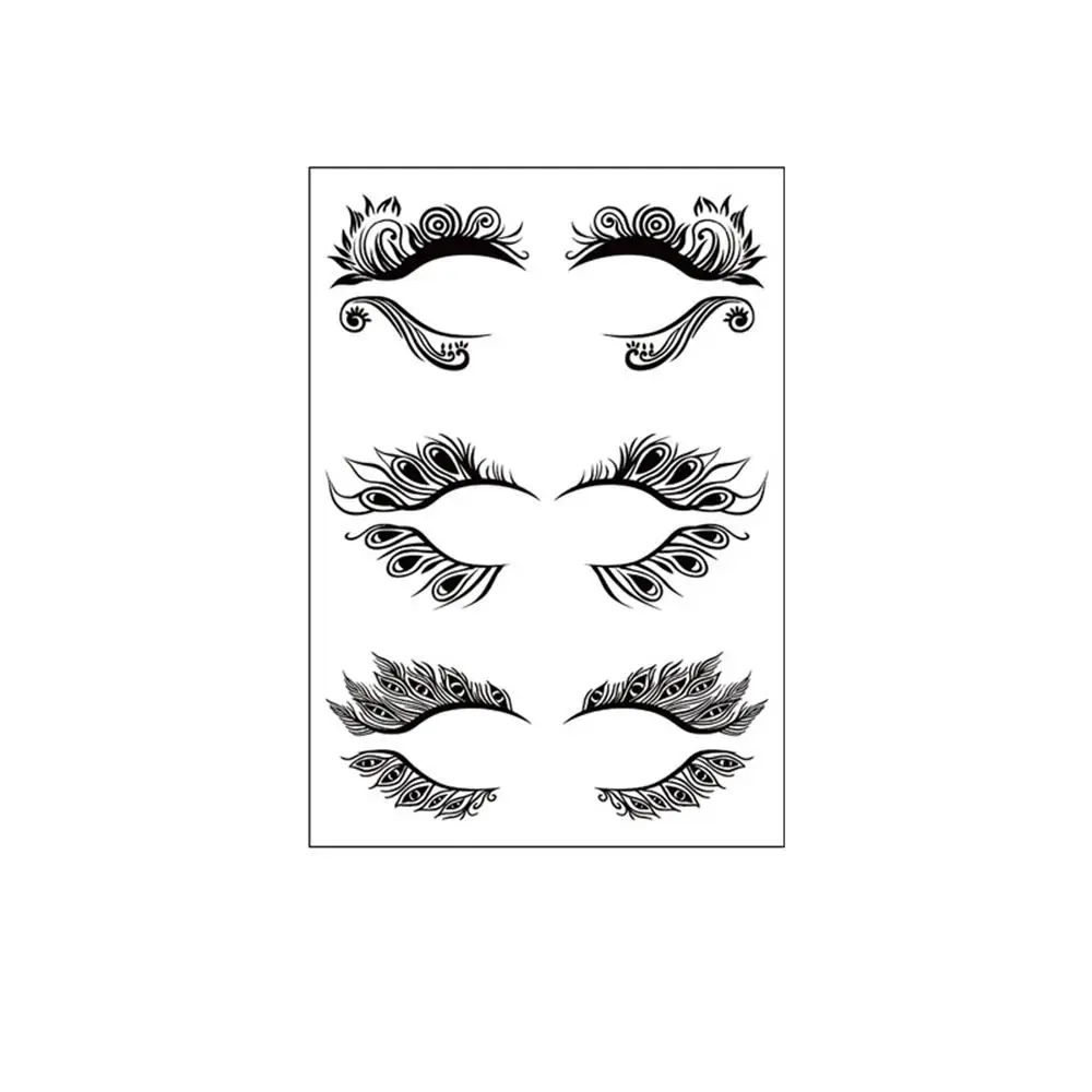 Waterproof Eyelash Tattoo Sticker Sweat-Proof Temporary Eyelash Make-Up Sticker Flower Long Lasting Eye Shadow Tattoo Stickers