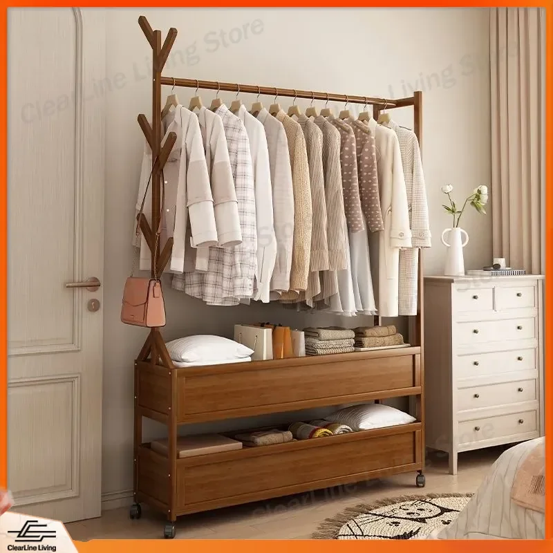 for Nanzhu floor to ceiling hanger household bedroom coat rack indoor clothes rack wooden simple rack