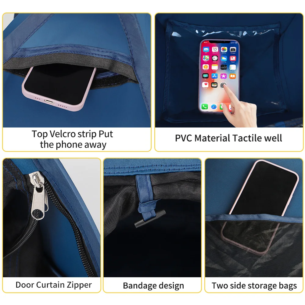 Kenpuaz Handige telefoontas Tenten Draagbare polyesterstoffen Gemakkelijk op te vouwen Binnen Buiten Opzetten Slaaphoofd Zonnescherm Licht