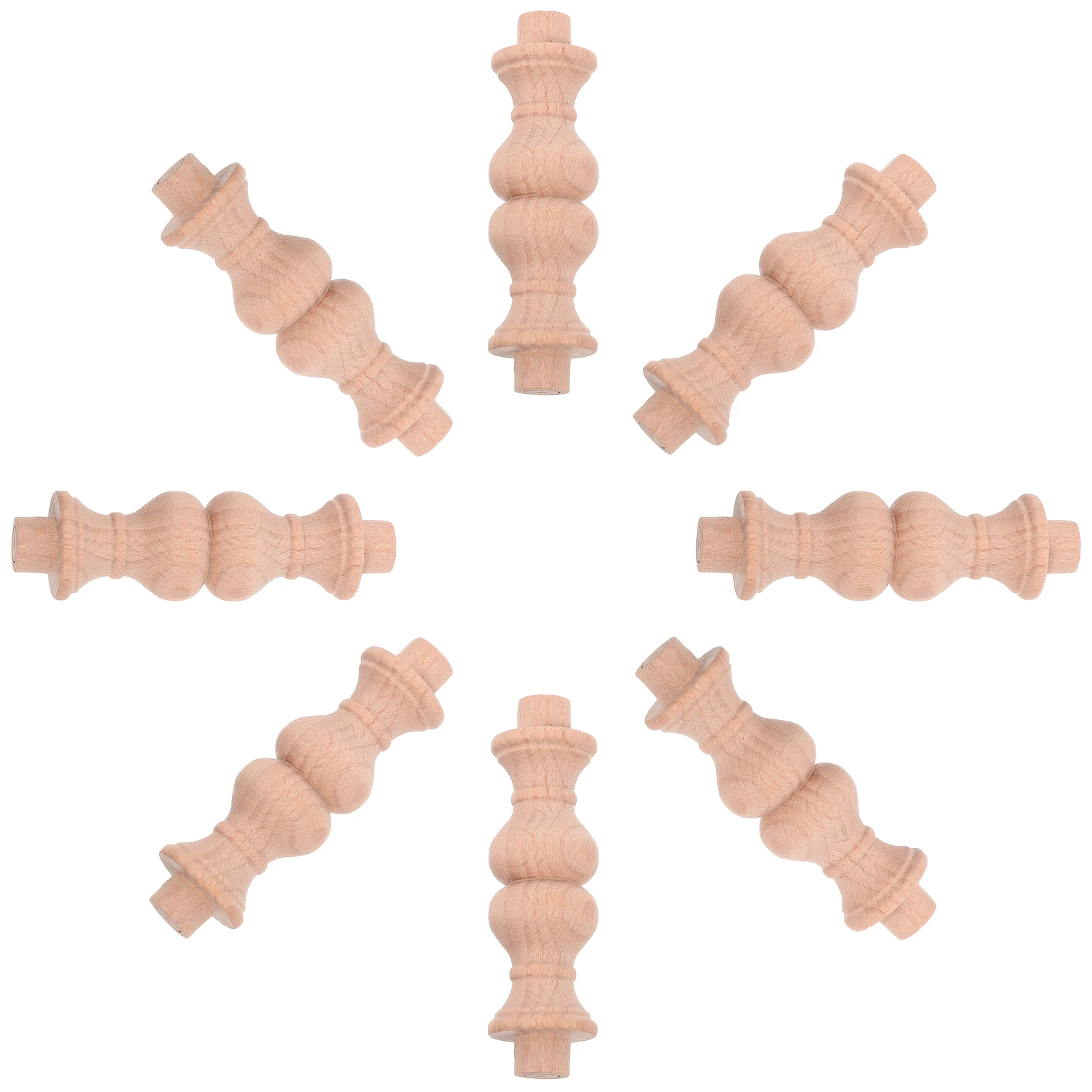 

10pcs Solid Wood Gourd Column Partition Balusters Decorative Crafts Holder Durable Wooden Spindles Staircase Columns Repair