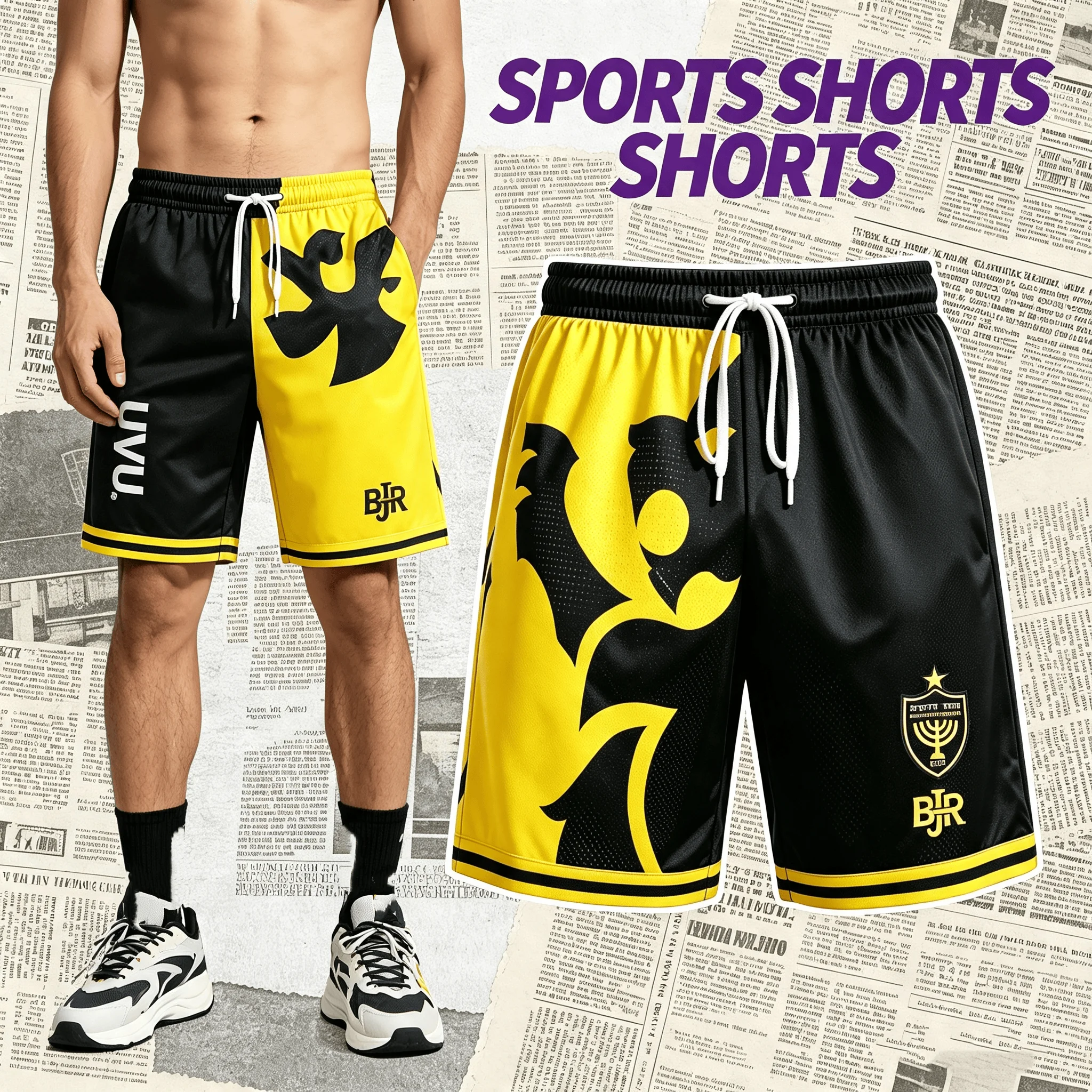 2026 Beitar Jerusalem Football Pants , Summer Breathable Quick Dry Sports Training Shorts, Loose Casual Basketball Shorts Pants