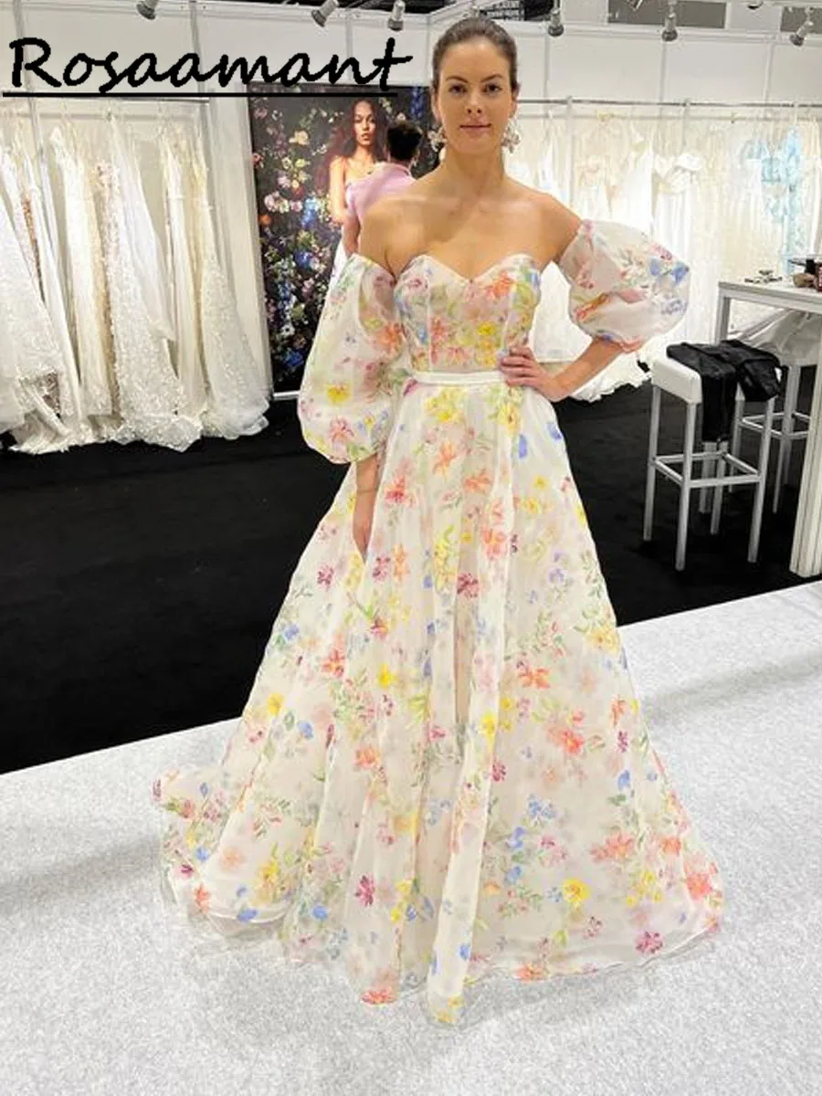 Bohemian Wedding Dress 2023 Floor Length A-Line lace Back Bridal Gowns With Belt Charming For Women