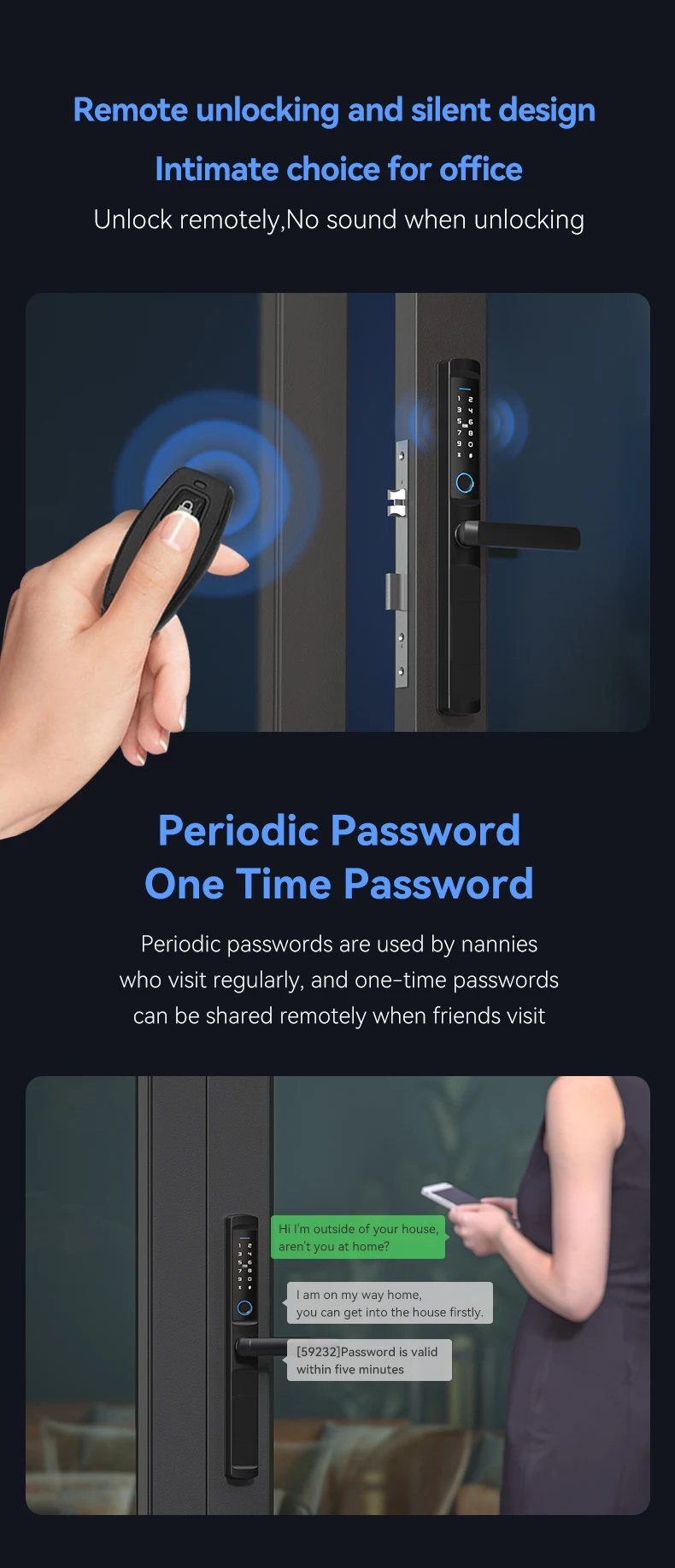 WiFi Smart Schmale Seite Fingerabdruck Codiertes Türschloss Fernbedienung Wasserdichter kurzer Griff für schlankes, dünnes Glaschiebetüren – Detail 9