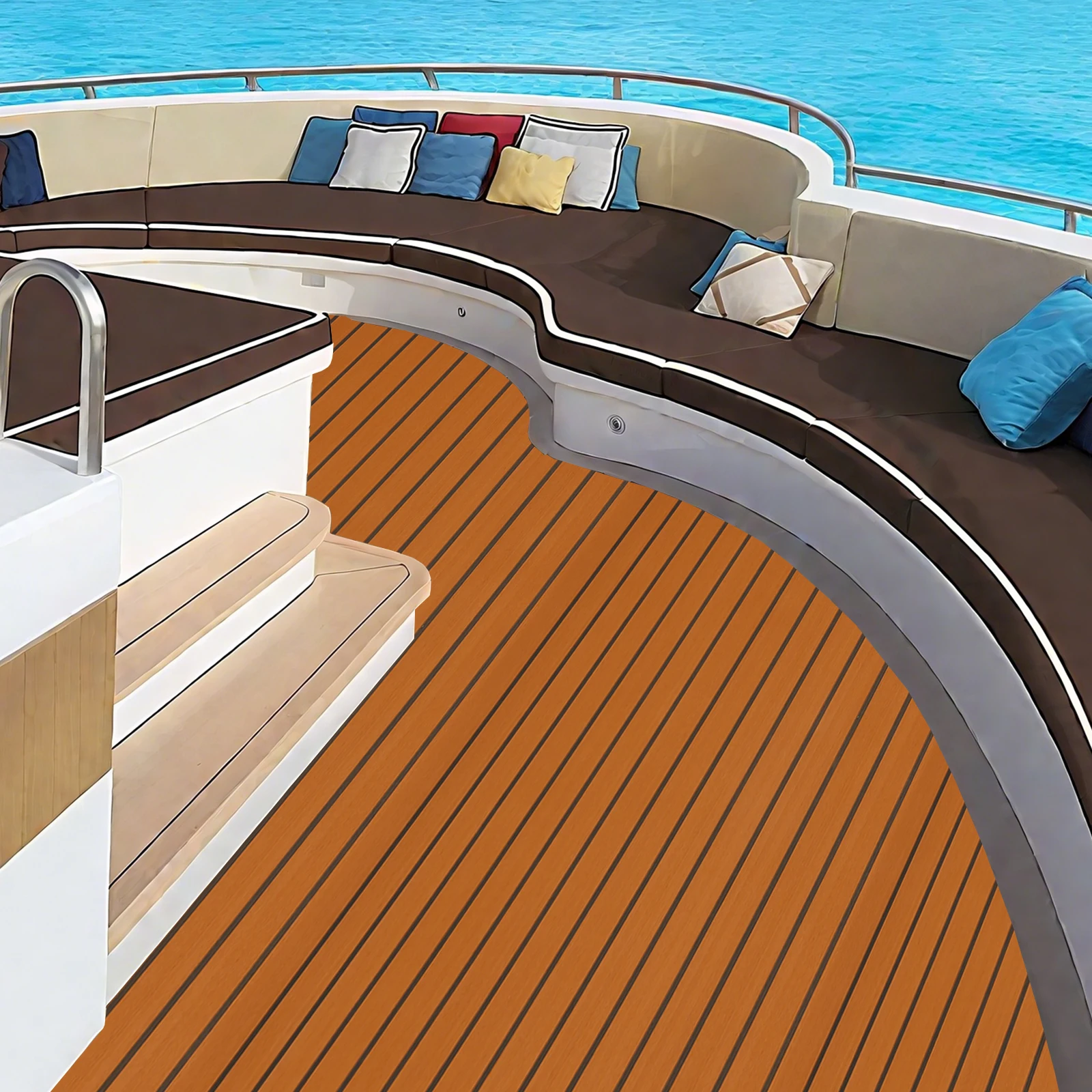 

EVA Foam Marine Flooring Mat 106''x35'' 6mm Thick Self-Adhesive Waterproof Anti-Slip for Marine Deck RV Yacht