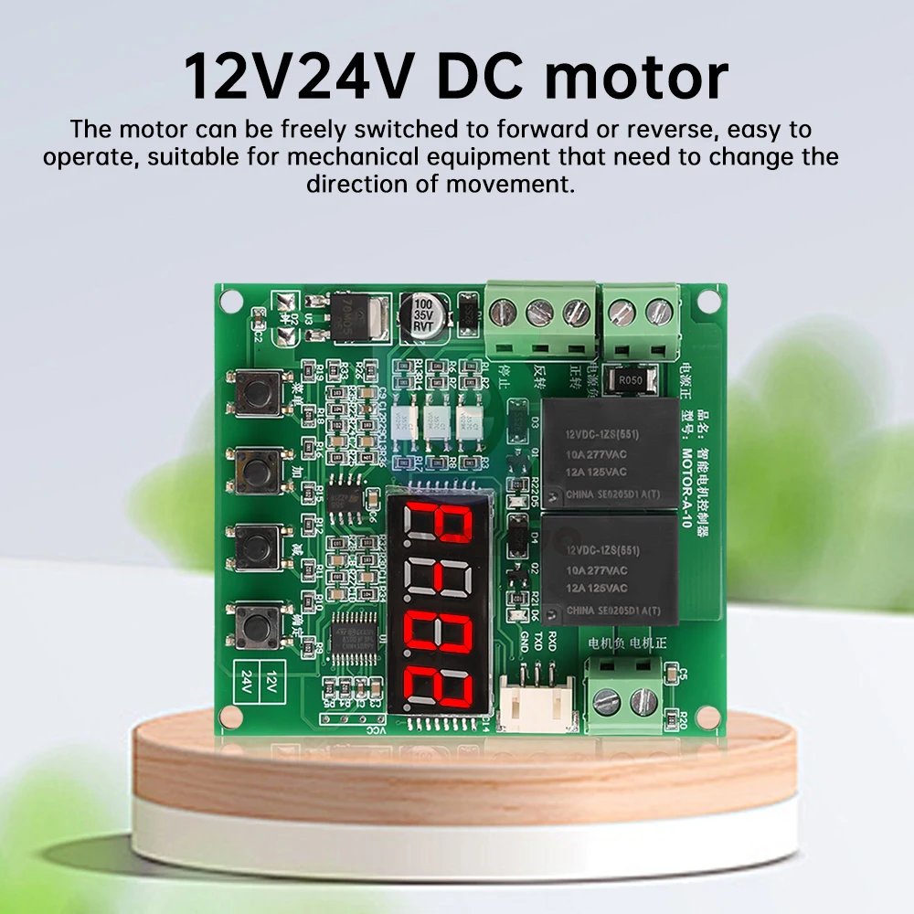 DC 12V 24V Motor Speed Controller Voltage Regulator Drive Module 0-999 Minutes Delay Controller Stepless Speed Regulation