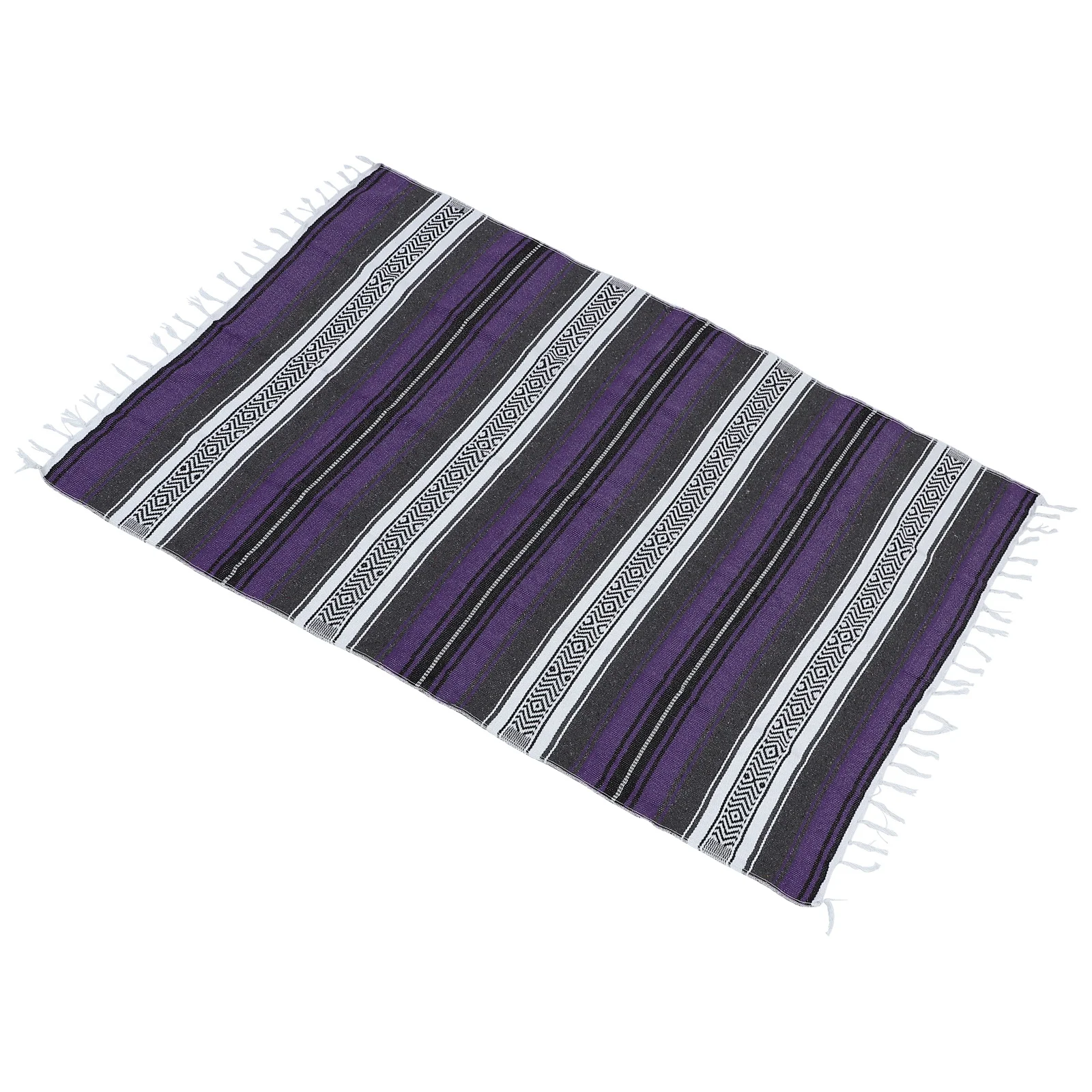 

Thick Soft Mexican Blanket Dark Red Blended Serape for Bedroom Sofa Car Yoga Mat Woven Throw Mexican Blanket Yoga Mat